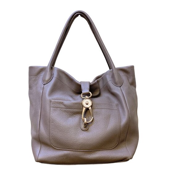 Dooney & Bourke Handbags - Dooney & Bourke Pebbled Leather Tote Bag With Gold Hardware